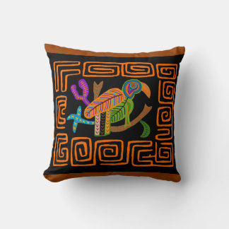 Cojín Decorativo Mola Tropical Loro Indio Kuna