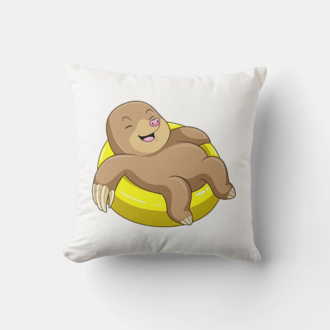 Cojín Decorativo Mole en natación con vida (Anverso)