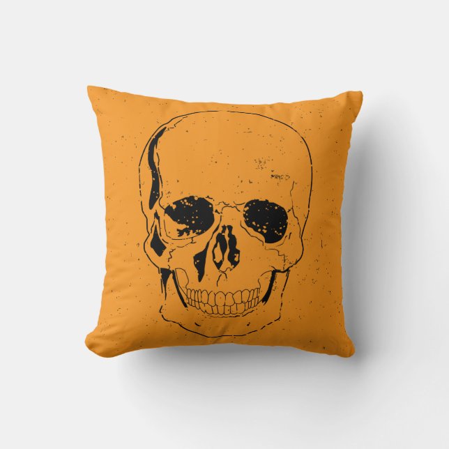 Cojín Decorativo Molesto Scary Halloween Black Skull (Anverso)
