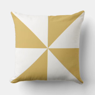 Cojín Decorativo Molinete Amarillo y Blanco Empañado