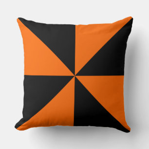 Cojín Decorativo Molinete de Naranja y Negro