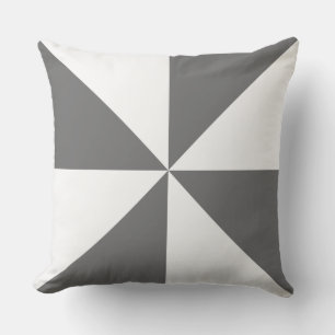 Cojín Decorativo Molinete Gris y Blanco