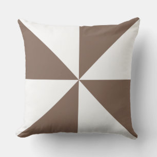 Cojín Decorativo Molinete Marrón y Blanco Taupe