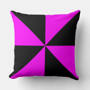 Cojín Decorativo Molinete Rosa Magenta y Negro