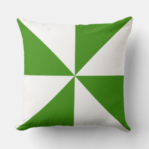 Cojín Decorativo Molinete Verde y Blanco