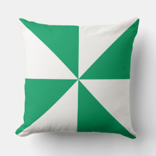 Cojín Decorativo Molinete Verde y Blanco de Trébol