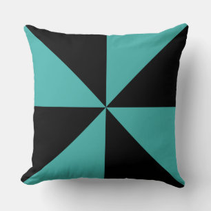 Cojín Decorativo Molinete Verde y Negro Verdigris