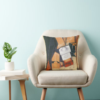 Cojín Decorativo Molino de Café de Juan Gris, Arte Cubista Vintage