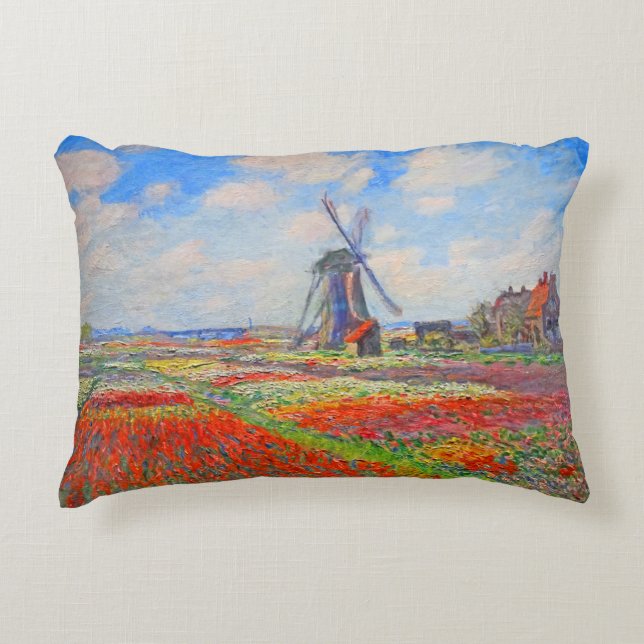 Cojín Decorativo Molino de viento Monet Tulips (Anverso)