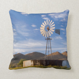 Cojín Decorativo Molino De Viento Y Represa En El Karoo Al Amanecer