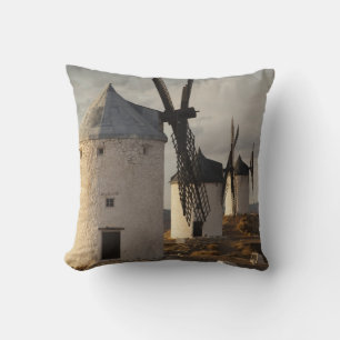 Cojín Decorativo Molinos de viento antiguos de La Mancha, Consuegra