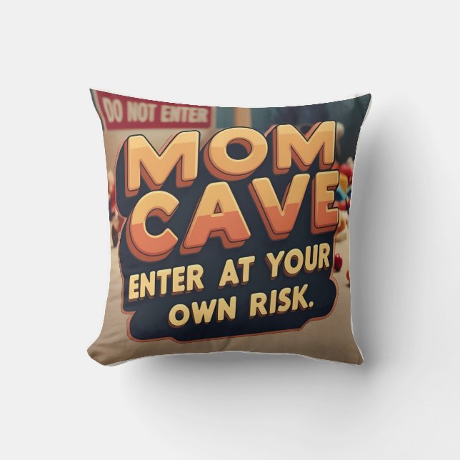 Cojín Decorativo Mom Cave Retro 3D (Anverso)