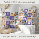 Cojín Decorativo MOM de moda personalizada 12 Collages de fotos mor<br><div class="desc">Presentamos el regalo perfecto para la mejor MOM de la historia - una almohada de collage fotográfico personalizada! Esta almohada elegante y moderna ofrece espacio para 12 imágenes especiales, MOM audaz en un diseño de bloques de color, creando un regalo único y sentimental que cualquier madre adoraría. Con los espacios...</div>