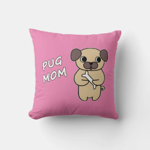 Cojín Decorativo MOM DE PUG - Rosa