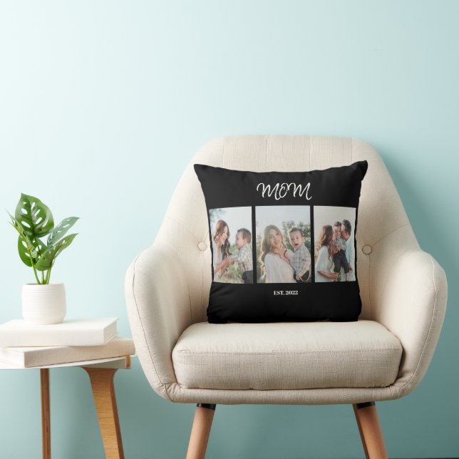 Cojín Decorativo Mom Established, 3-Photo Throw Pillow (Silla)