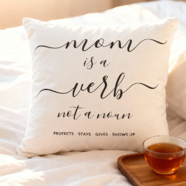 Cojín Decorativo Mom Is a Verb Family Photo Collage Mother Keepsake