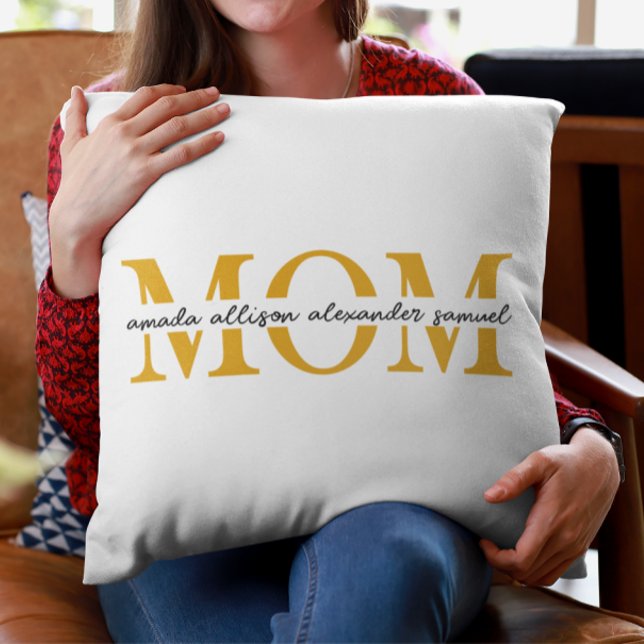 Cojín decorativo MOM personalizado con nombre de n (Subido por el creador)