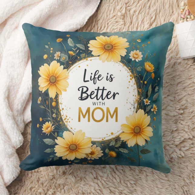 Cojín Decorativo MOM Yellow Wildflowers Butterflies (Manta)