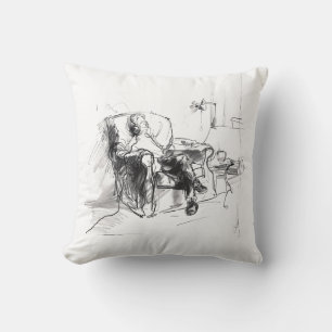 Cojín Decorativo Momento de Música Acogedora – Boceto Vintage de Re