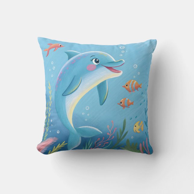 Cojín Decorativo Momentos alegres de delfines (Anverso)