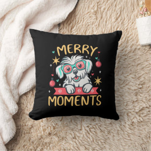Cojín Decorativo Momentos de amargura con Navidades de perros malte