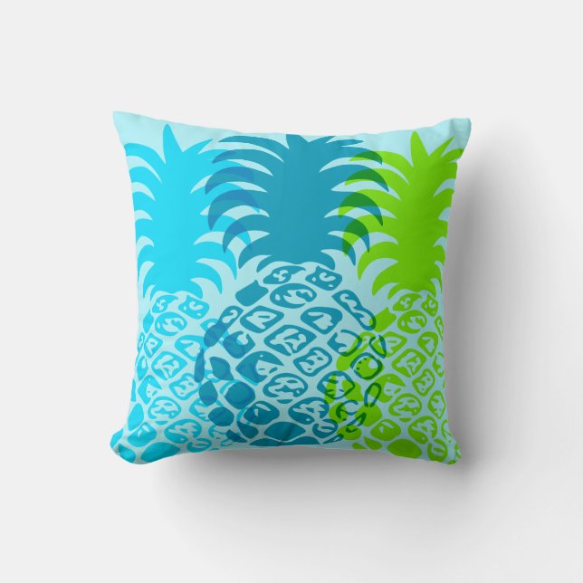 Cojín Decorativo Momona Pineapple Hawaiana Tropical Reversible (Anverso)