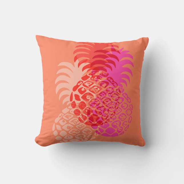 Cojín Decorativo Momona Pineapple Hawaiana Tropical Reversible (Anverso)