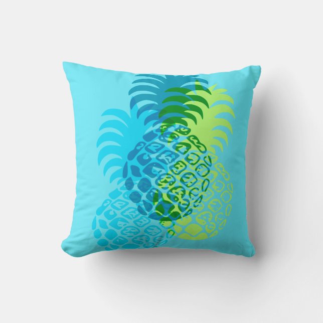 Cojín Decorativo Momona Pineapple Hawaiana Tropical Reversible (Anverso)