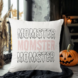 Cojín Decorativo Momster rosado Halloween lindo y espeluznante
