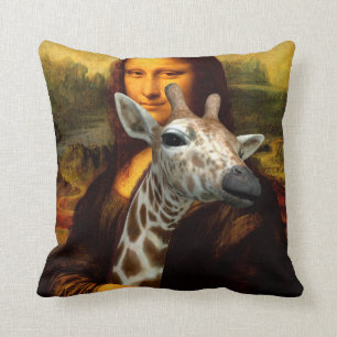 Cojín Decorativo Mona Lisa ama a las jirafas
