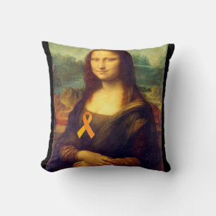 Cojín Decorativo Mona Lisa Con Cinta Naranja