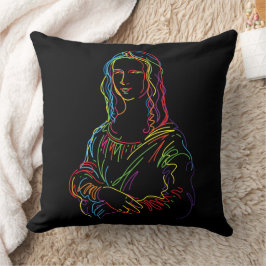 Cojín Decorativo Mona Lisa en abstracto