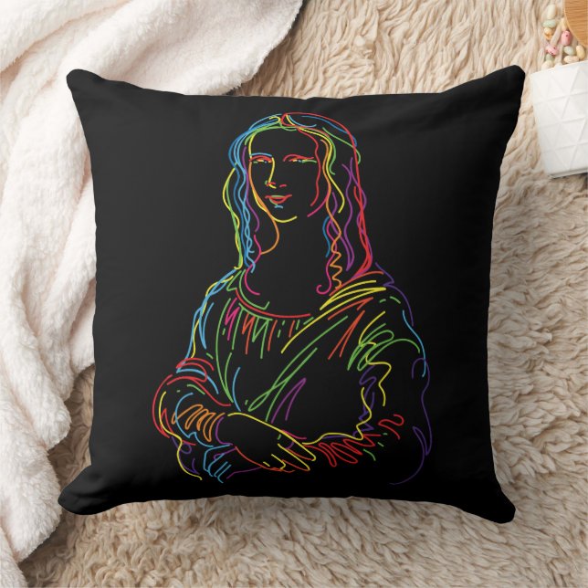 Cojín Decorativo Mona Lisa en abstracto (Manta)