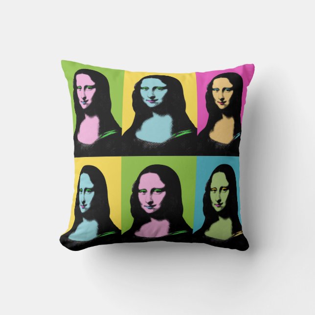 Cojín Decorativo Mona Lisa - Estilo de arte pop (Anverso)