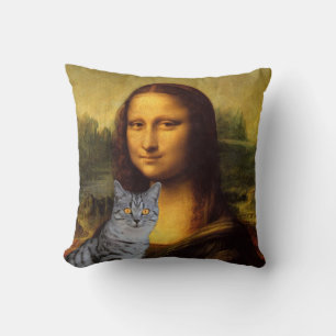 Cojín Decorativo Mona Lisa y su gato Pillow