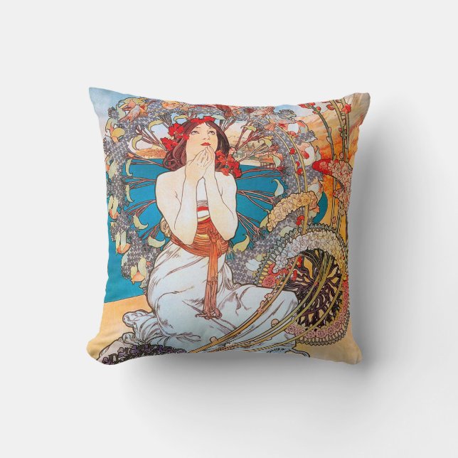 Cojín Decorativo Mónaco, Montecarlo, Mucha (Anverso)