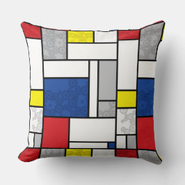 Cojín Decorativo Mondrian Retro Círculos Minimalistas De Stijl Mod 