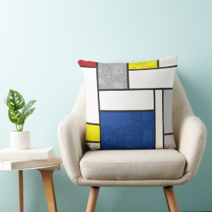 Cojín Decorativo Mondrian Retro Círculos Minimalistas De Stijl Mod 