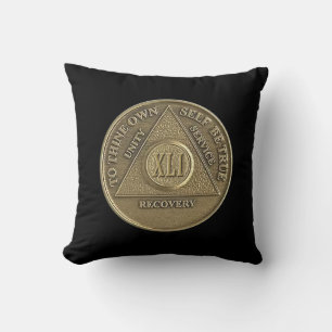 Cojín Decorativo Moneda de Aniversario Sobrio de 41 Años con NOMBRE