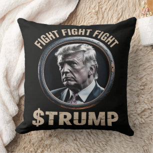 Cojín Decorativo Moneda de Trump Divertida