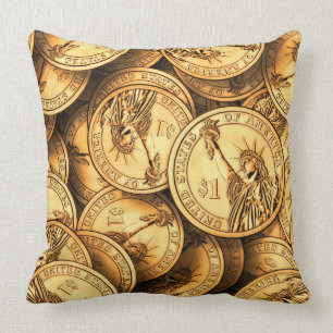 Cojín Decorativo Moneda estadounidense en dólares