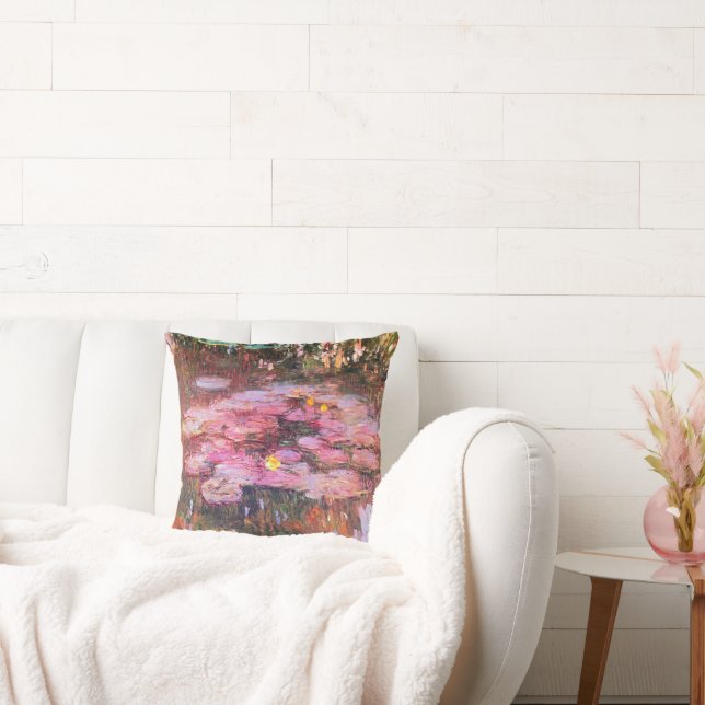 Cojín Decorativo Monet - Algas de agua, rosadas, (Sofá)