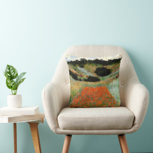 Cojín Decorativo Monet - Campos de amapolas en un hueco cerca de Gi
