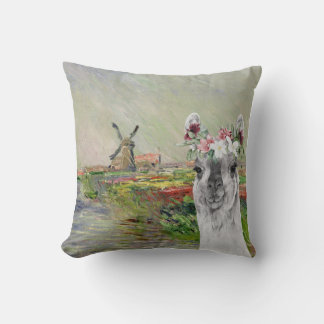 Cojín Decorativo Monet Champ Tulipes y Fancy Llama