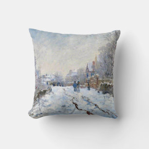Cojín Decorativo Monet - Escena de nieve en Argenteuil