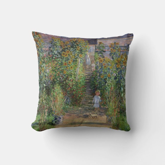 Cojín Decorativo Monet Garden Vetheuil Impresionim Pintura (Anverso)