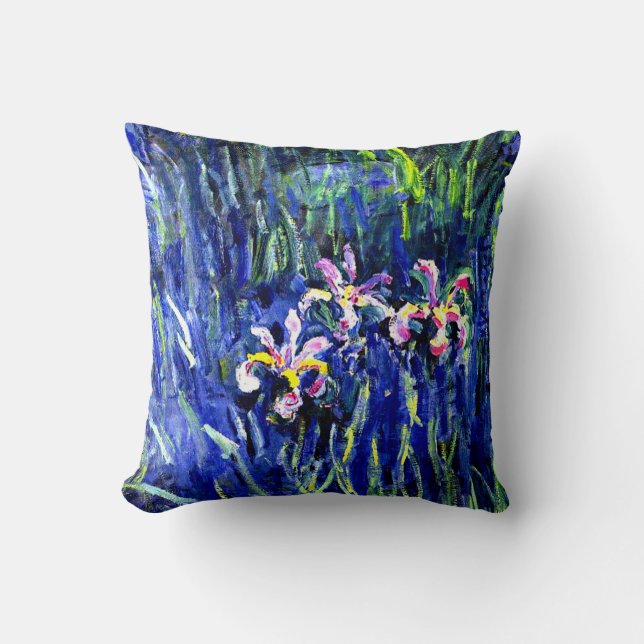 Cojín Decorativo Monet - Irises, pintura famosa, (Anverso)