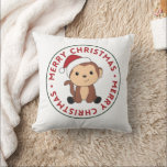 Cojín Decorativo Monkey Christmas Snow Winter Animals Monkeys Throw<br><div class="desc">The monkey for Christmas with fairy lights. Funny animals with gifts and snow for the holidays. Also funny for christmas in July. Monkeys are cute animals and perfect for Christmas.</div>
