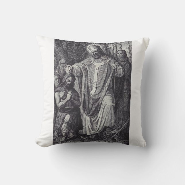 Cojín Decorativo Mono benedictino inglés de Saint Boniface (Anverso)