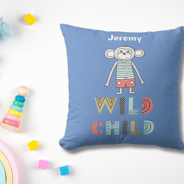 Cojín Decorativo Mono de Escandia infantil salvaje personalizado (Subido por el creador)